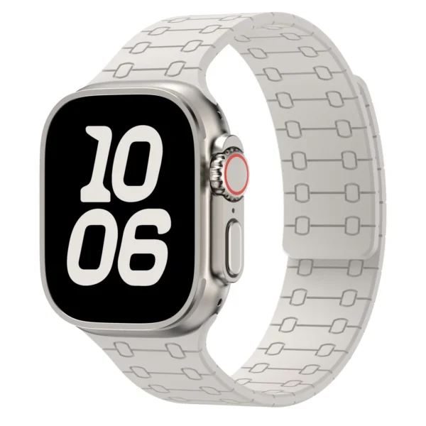 Silikonarmband mit Magnetverschluss für Apple Watch Series 12/11/10 46mm Magnet Sport - Mondschein (Design 2)