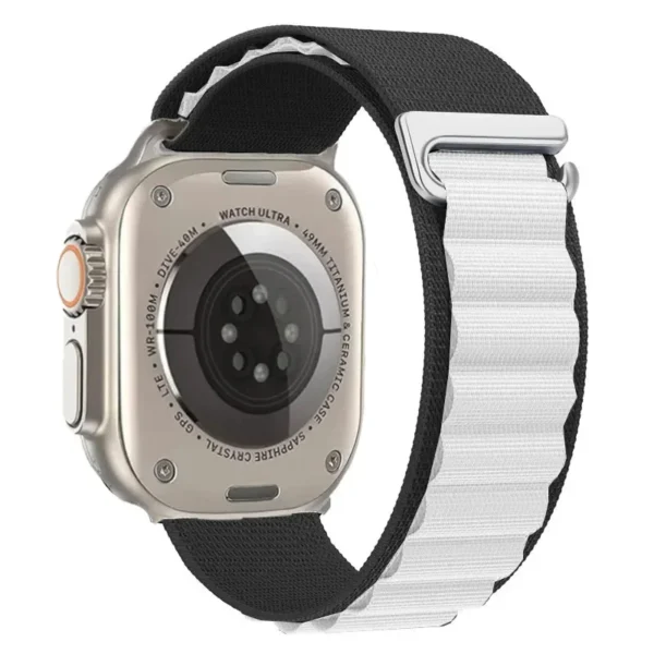 Nylonový řemínek Alpine Loop pro Apple Watch Series 12/11/10 42mm Alpine - Černá a Bílá