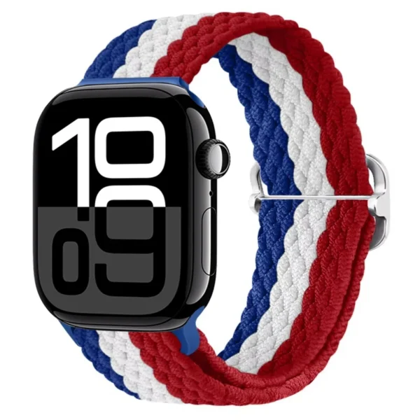Pletený řemínek Solo Loop pro Apple Watch 38mm 40mm 41mm Braid - Červená / Bílá / Modrá