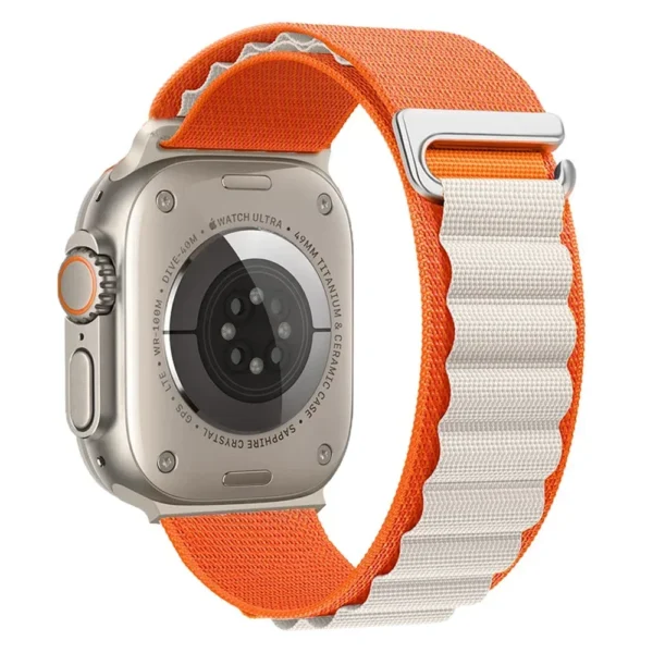 Bracelet Boucle Alpine en nylon pour Apple Watch Ultra Series 4/3/2/1 49mm Alpine - Orange clair de lune