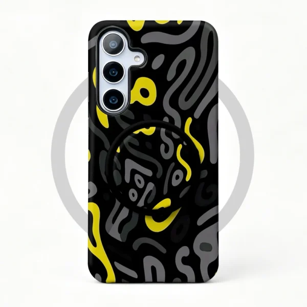 Kryt Galaxy S25 Neon Scribble MagSafe se stojánkem