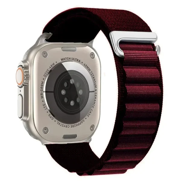 Nylon Alpine Loop Armband für Apple Watch 42mm 44mm 45mm Alpine - Bordeaux