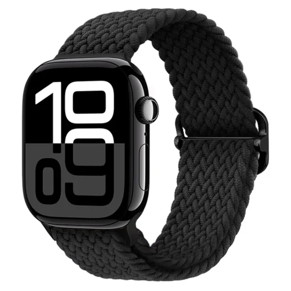 Braided Solo Loop for Apple Watch 42mm 44mm 45mm Braid - Black (design 2)