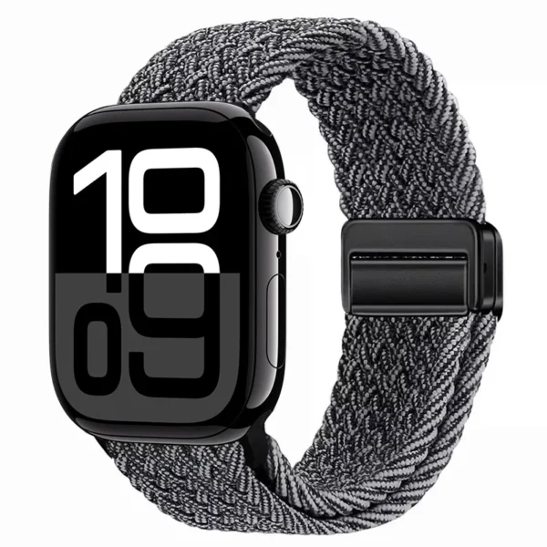 Geflochtenes Armband mit Magnet für Apple Watch Series 12/11/10 42mm Braid Magnet - Grau und Weiß