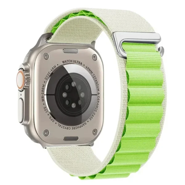 Correa Loop Alpine de nailon para Apple Watch Ultra Series 4/3/2/1 49mm Alpine - Luz de luna y Verde