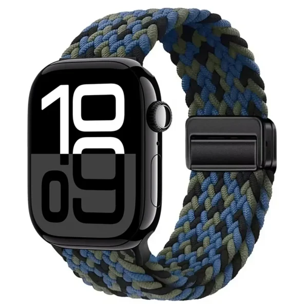 Geflochtenes Armband mit Magnet für Apple Watch 38mm 40mm 41mm Braid Magnet - Schwarz / Blau / Grün