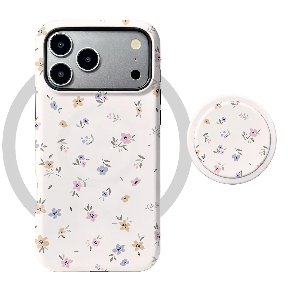 iPhone 16e Case Lilac Petals MagSafe with Grip Stand - image 5