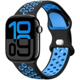Prodyšný sportovní řemínek pro Apple Watch Ultra Series 4/3/2/1 49mm Air Sport - Černá a Modrá