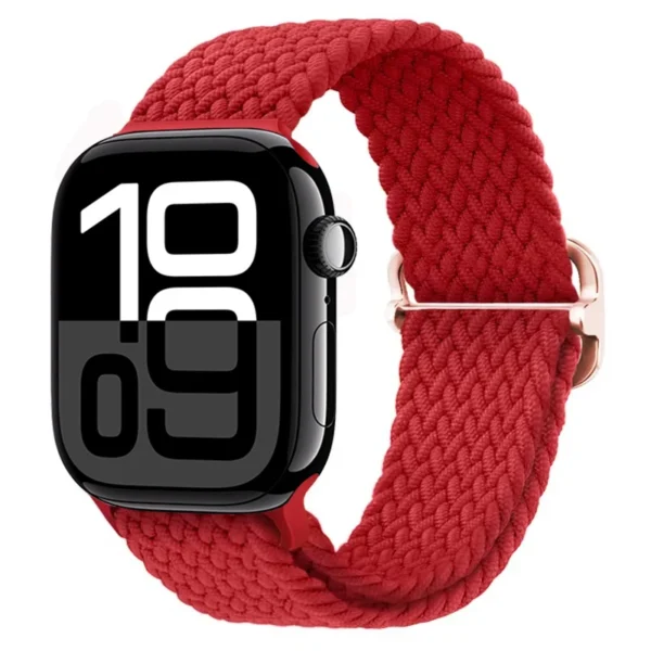 Geflochtenes Solo Loop Armband für Apple Watch 42mm 44mm 45mm Braid - Rot
