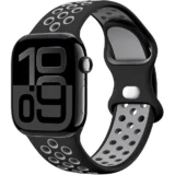 Prodyšný sportovní řemínek pro Apple Watch Ultra Series 4/3/2/1 49mm Air Sport - Černá a Šedá