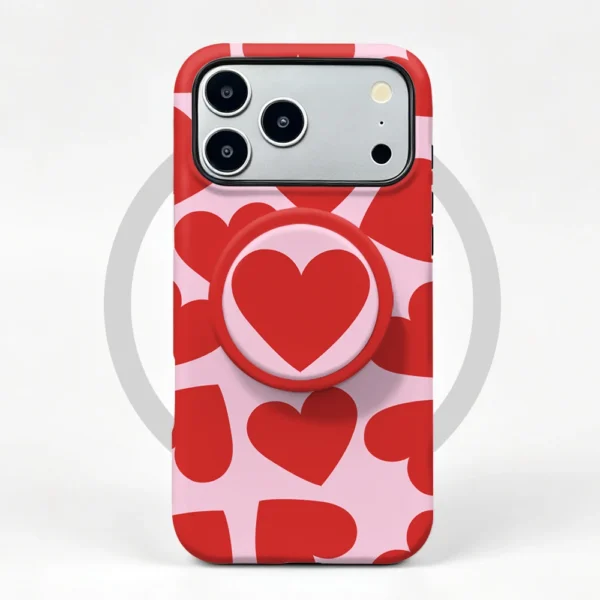 iPhone 15 Pro Case Big Heart MagSafe with Grip Stand