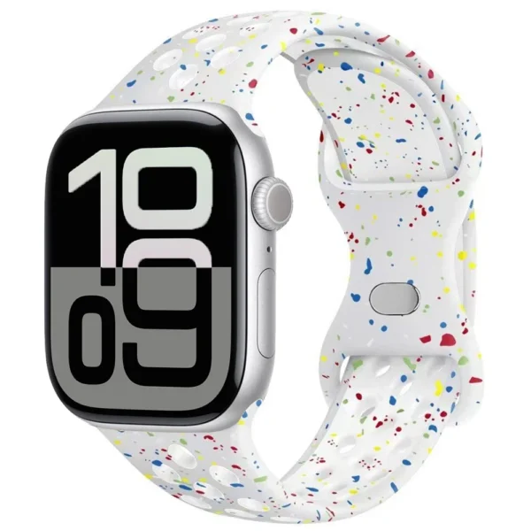 Prodyšný sportovní řemínek pro Apple Watch Series 12/11/10 42mm Air Sport - Lesklá bílá