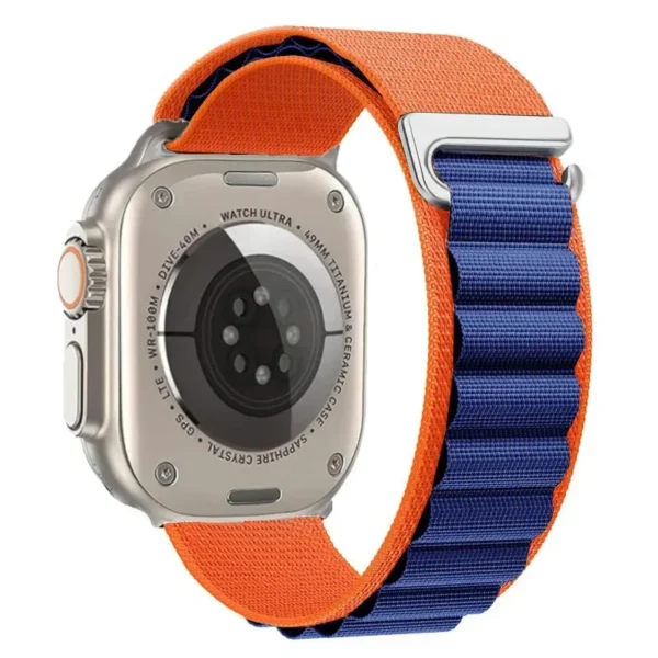 Nylon Alpine Loop Armband für Apple Watch 42mm 44mm 45mm Alpine - Orange und Blau