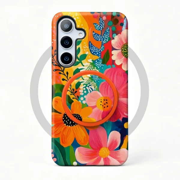 Coque Galaxy A56 Sunset Bloom MagSafe avec poignée support