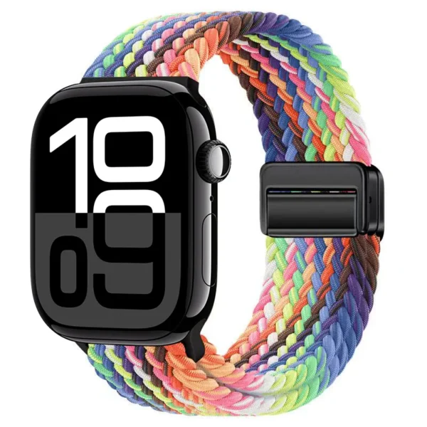 Geflochtenes Armband mit Magnet für Apple Watch 38mm 40mm 41mm Braid Magnet - Regenbogen
