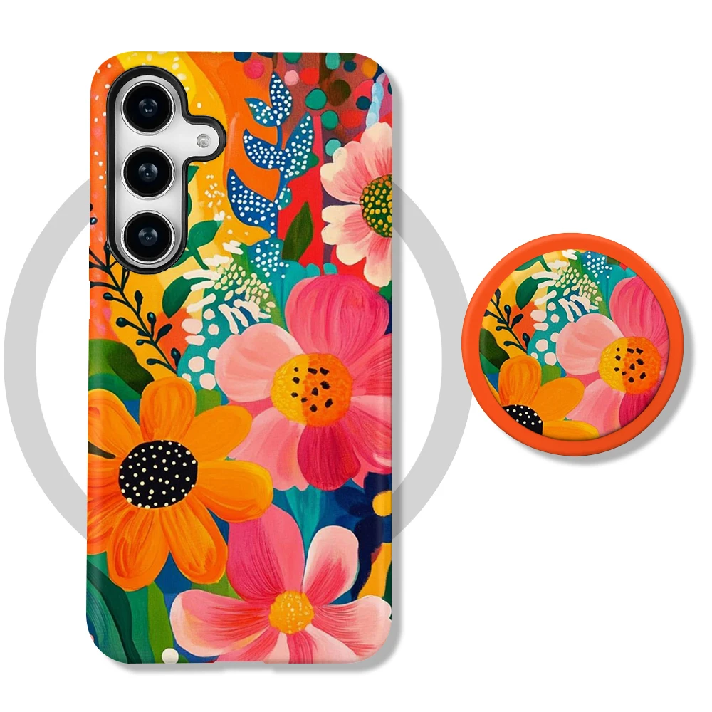 Coque Galaxy A56 Sunset Bloom MagSafe avec poignée support - image 5
