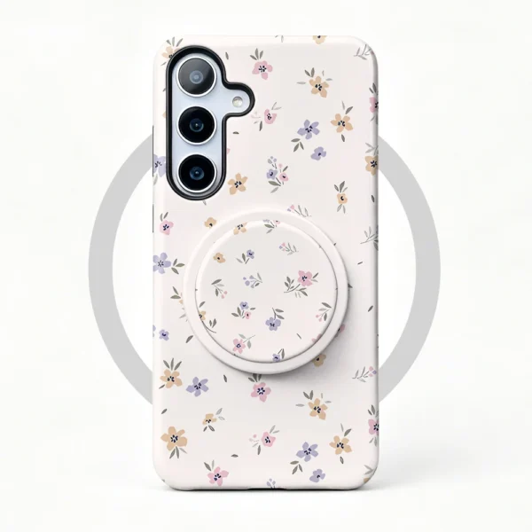 Galaxy S26 Case Lilac Petals MagSafe with Grip Stand