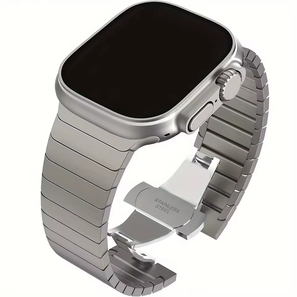 Correa de acero inoxidable para Apple Watch 42mm 44mm 45mm - Titanio