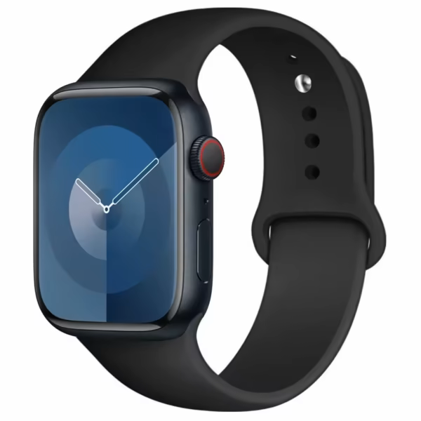 Silikon Sportarmband für Apple Watch Series 12/11/10 46mm - Schwarz