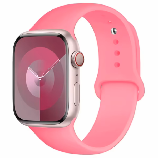 Silikonový sportovní řemínek pro Apple Watch 42mm 44mm 45mm - Světle růžová