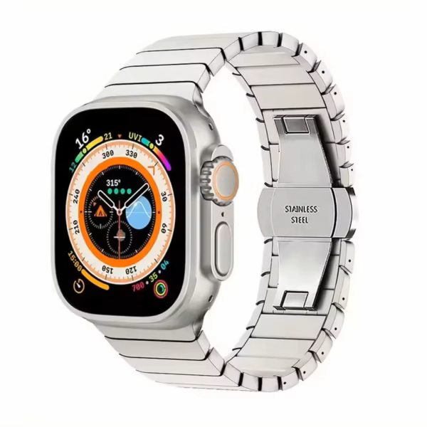 Řemínek z nerezové oceli pro Apple Watch Series 12/11/10 46mm - Hvězdně bílá