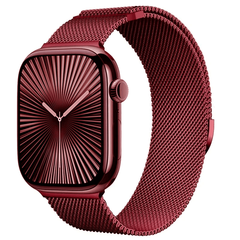 Bracelet milanais pour Apple Watch Series 12/11/10 42mm - Rouge