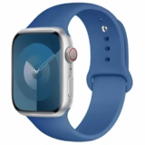 Silikonový sportovní řemínek pro Apple Watch 38mm 40mm 41mm - Lněná modrá
