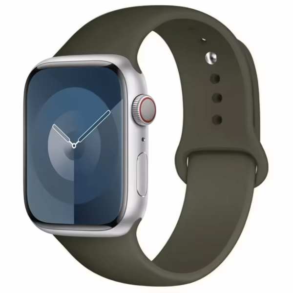 Silikon Sportarmband für Apple Watch 42mm 44mm 45mm - Dunkeloliv