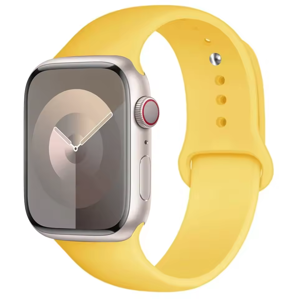 Silicone Sport Band for Apple Watch 42mm 44mm 45mm - Yellow
