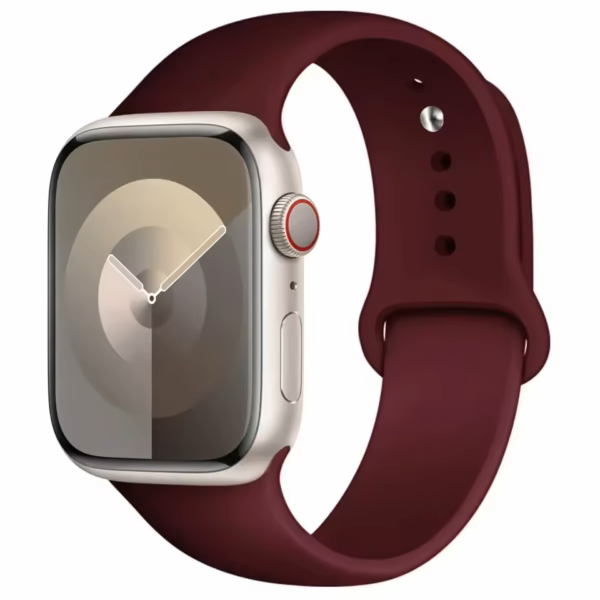 Correa deportiva de silicona para Apple Watch Series 12/11/10 46mm - Rojo burdeos