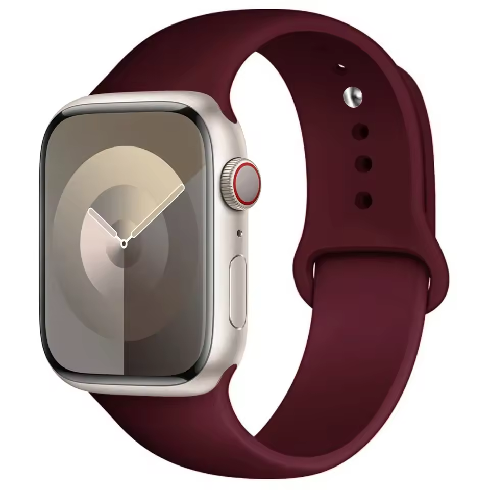 Correa deportiva de silicona para Apple Watch Series 12/11/10 46mm - Rojo burdeos
