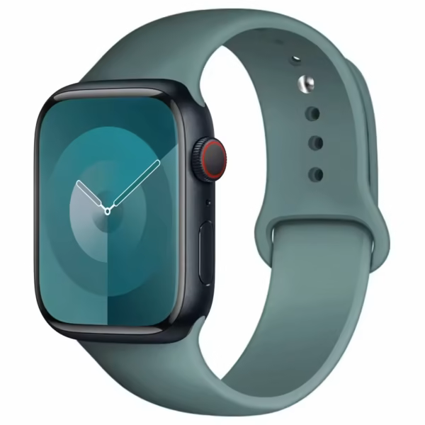 Silicone Sport Band for Apple Watch 42mm 44mm 45mm - Pine Green