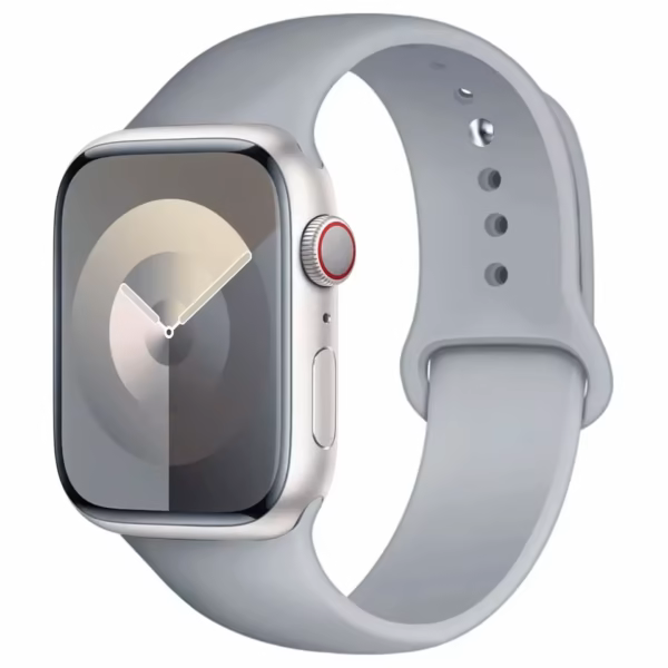 Bracelet sport en silicone pour Apple Watch Series 12/11/10 42mm - Gris brume