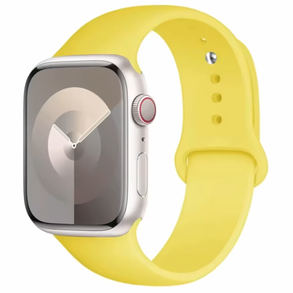 Bracelet sport en silicone pour Apple Watch 38mm 40mm 41mm - Jaune citron