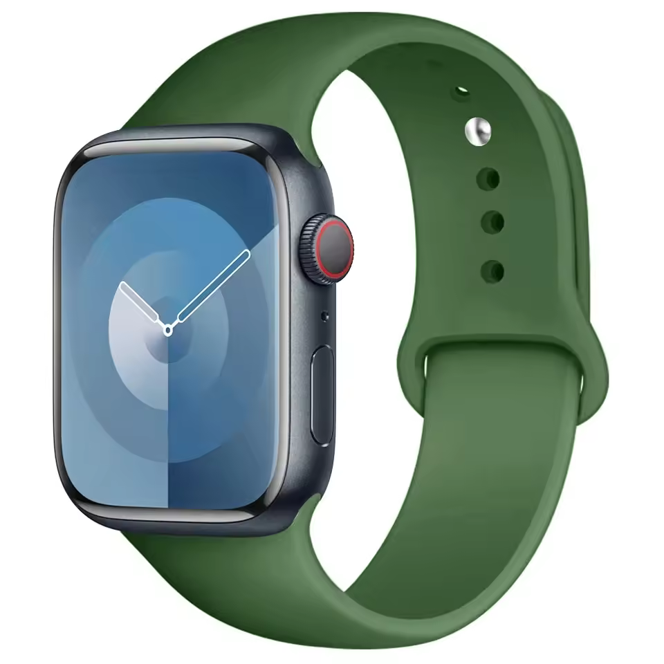 Correa deportiva de silicona para Apple Watch Series 12/11/10 46mm - Verde militar