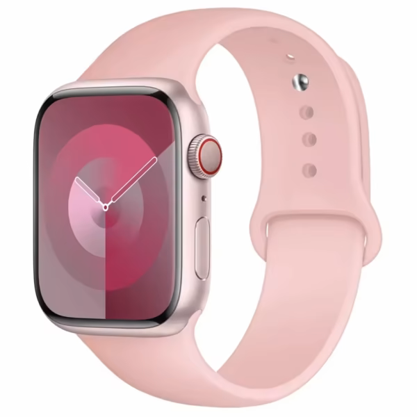 Bracelet sport en silicone pour Apple Watch Series 12/11/10 42mm - Rose vintage