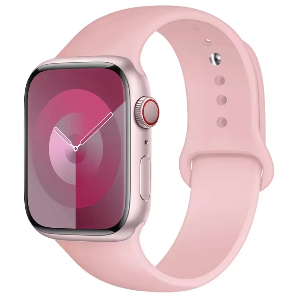 Bracelet sport en silicone pour Apple Watch Series 12/11/10 42mm - Rose vintage