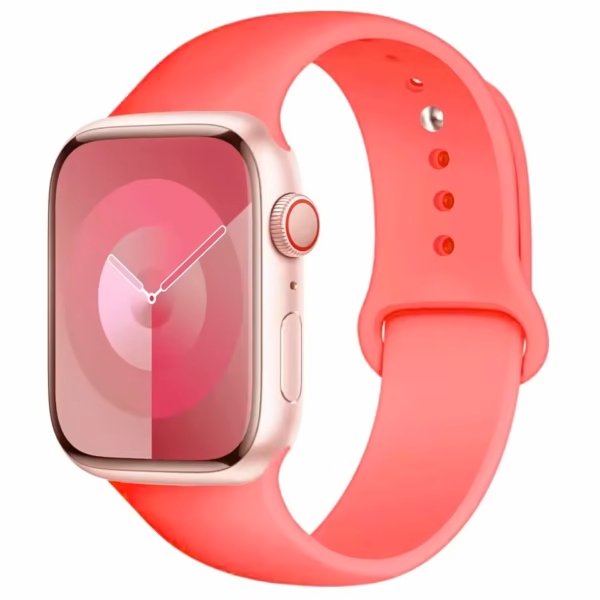 Bracelet sport en silicone pour Apple Watch 38mm 40mm 41mm - Rouge corail