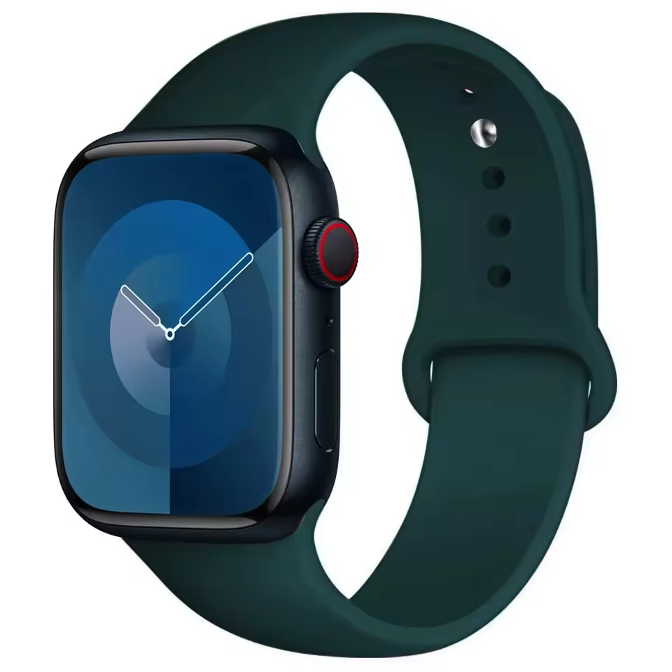 Bracelet sport en silicone pour Apple Watch 38mm 40mm 41mm - Vert encre